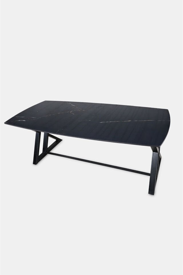 Linea Porselen Dikdörtgen Kenarları Pahlı Yemek Masası