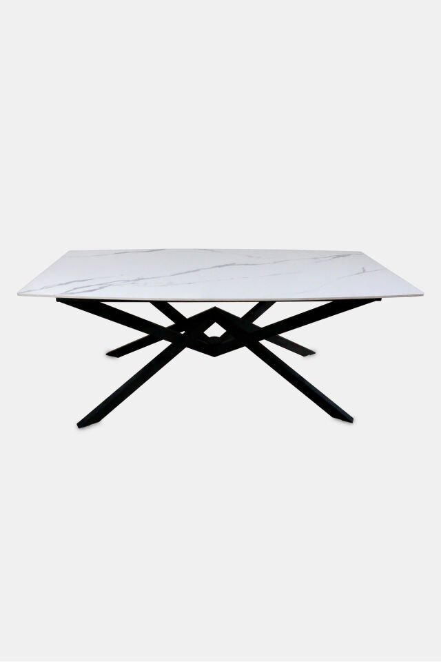 Grace Porselen Dikdörtgen Kenarları Pahlı Yemek Masası